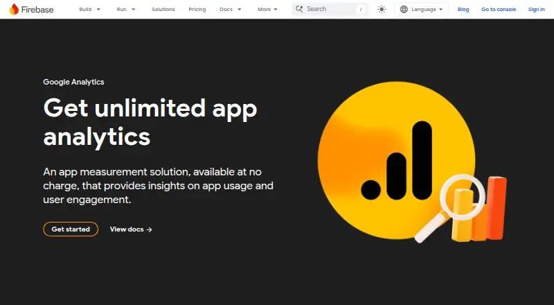 Firebase Analytics's own site