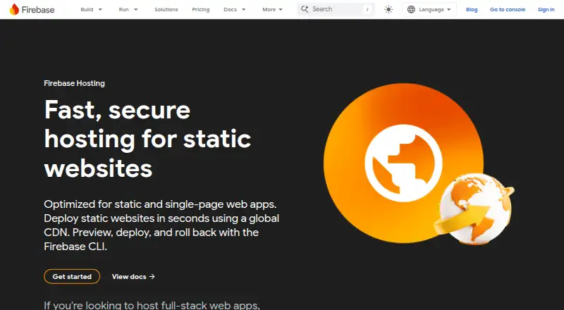 Firebase Hosting's own site