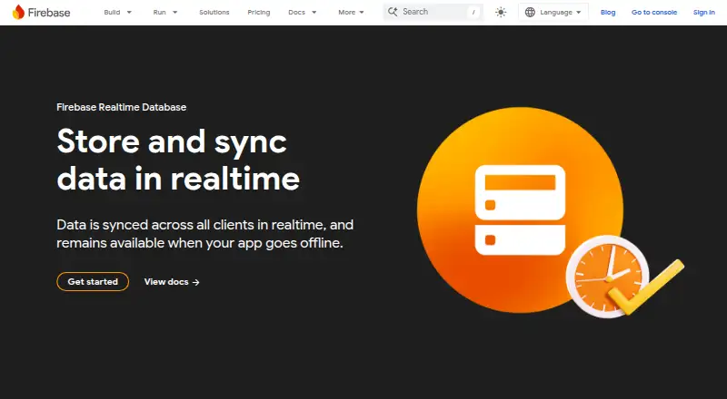 Google Firebase Realtime Database's own site