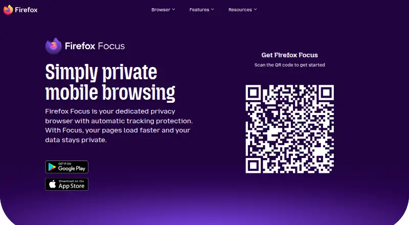 Firefox Focus's own site