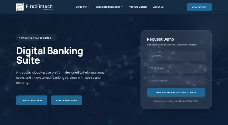 First Fintech Digital Banking Suite's own site