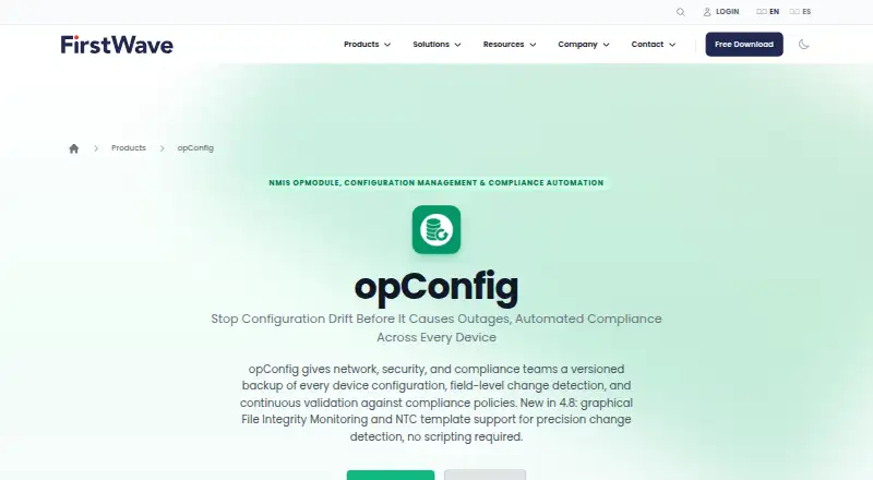 FirstWave opConfig's own site