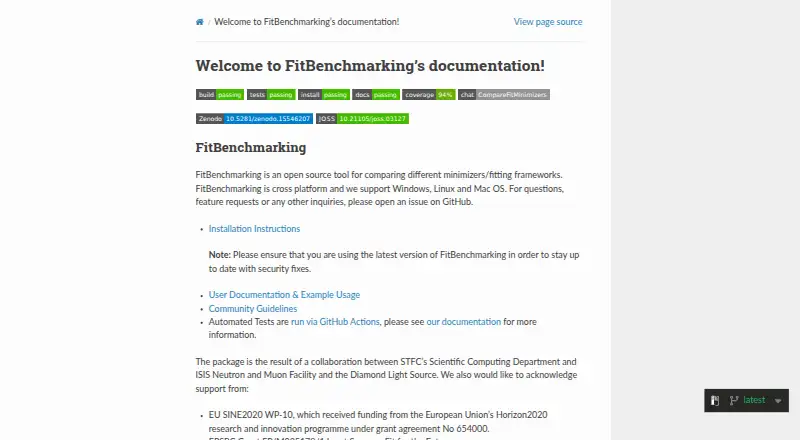 FitBenchmarking's own site