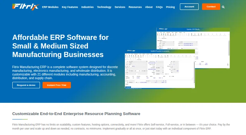 Fitrix ERP's own site