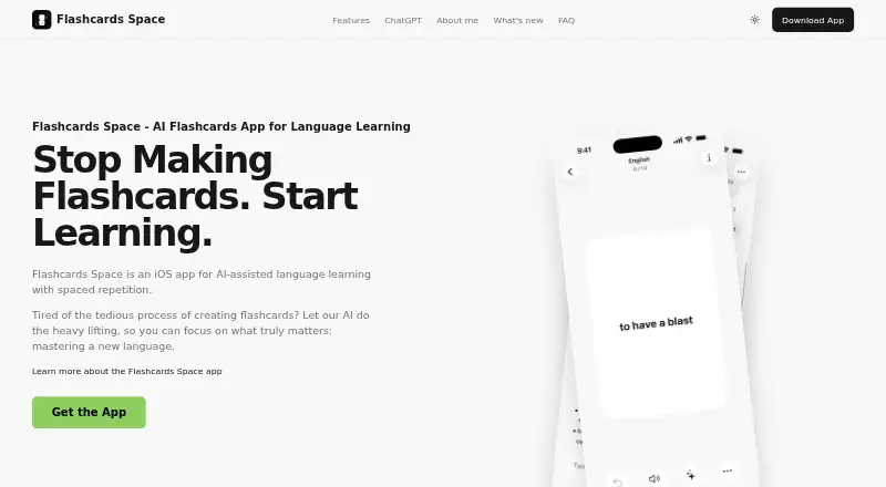 Flashcards Space's own site
