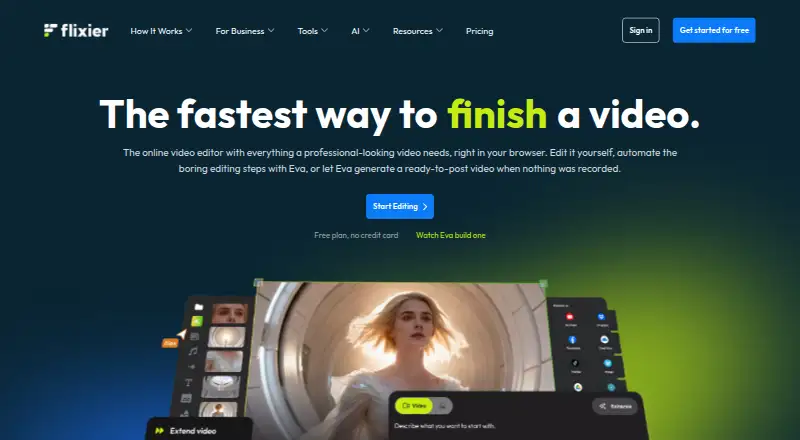 The Flixier homepage