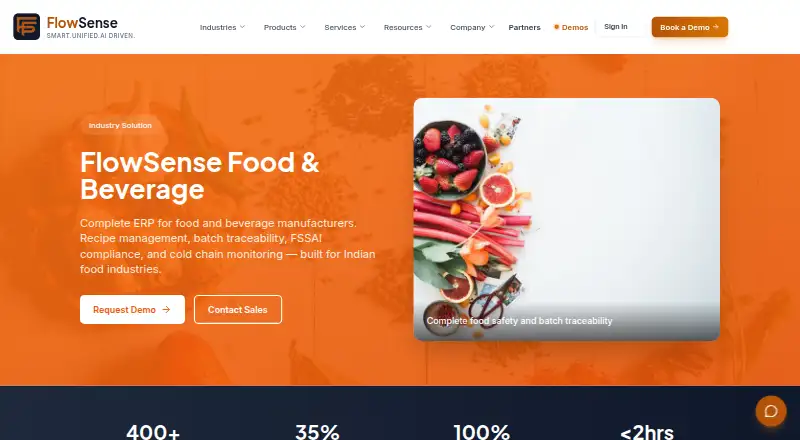 FlowSense Food & Beverage's own site