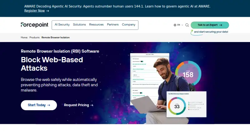 Forcepoint Remote Browser Isolation's own site