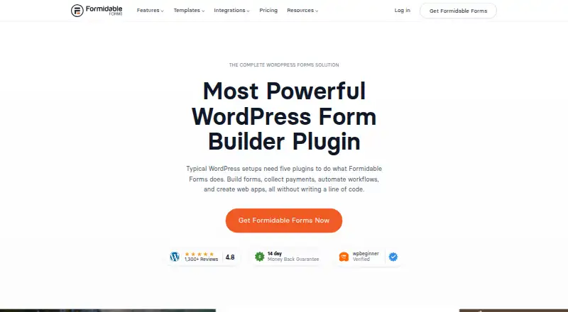 Formidable Forms's own site