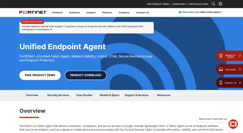 FortiClient's own site