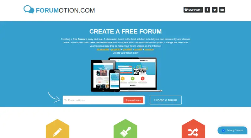 Forumotion's own site