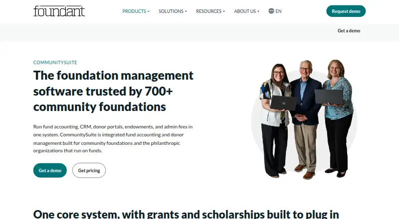 The Foundant CommunitySuite homepage