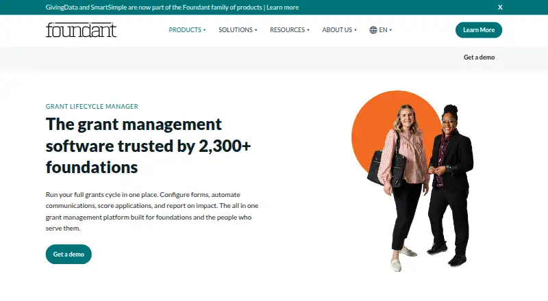 Foundant Grant Lifecycle Manager's own site