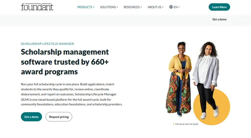 Foundant Scholarship Lifecycle Manager's own site