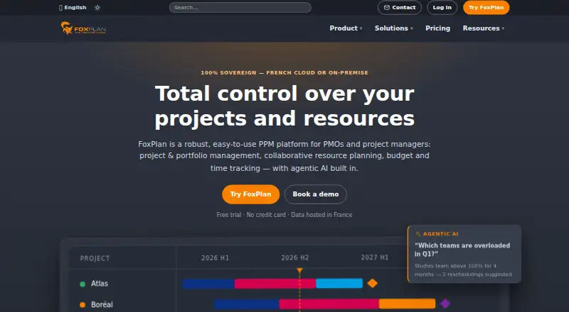 The FoxPlan homepage