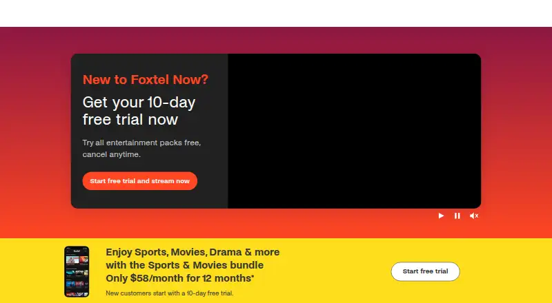 Foxtel Now's own site