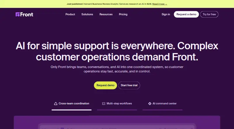 Front's own site