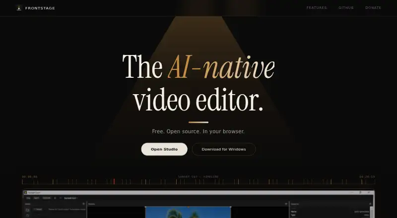 Frontstage's own site