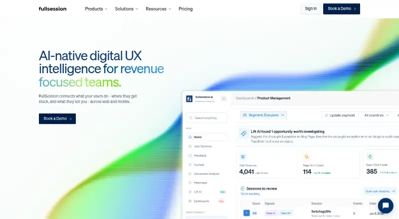 FullSession's own site