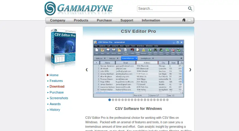 CSV Editor Pro's own site