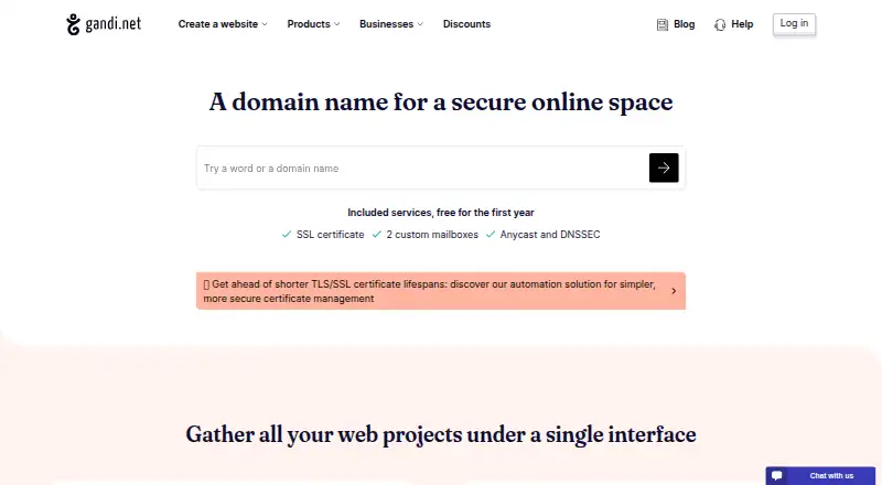 Gandi's own site