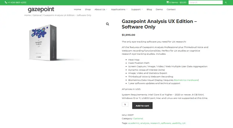 Gazepoint Analysis UX Edition's own site