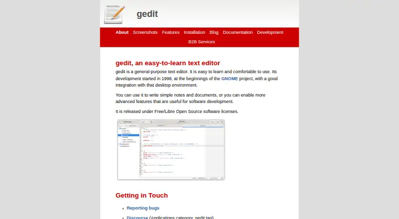 gedit's own site