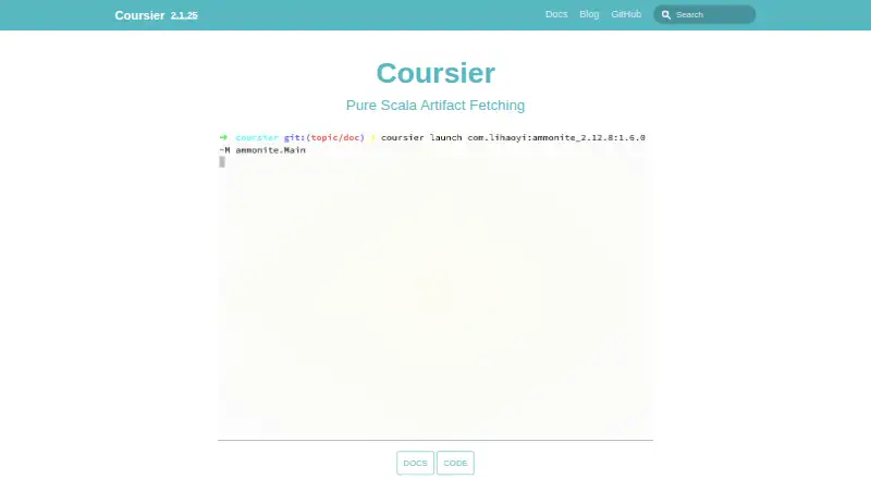 Coursier's own site