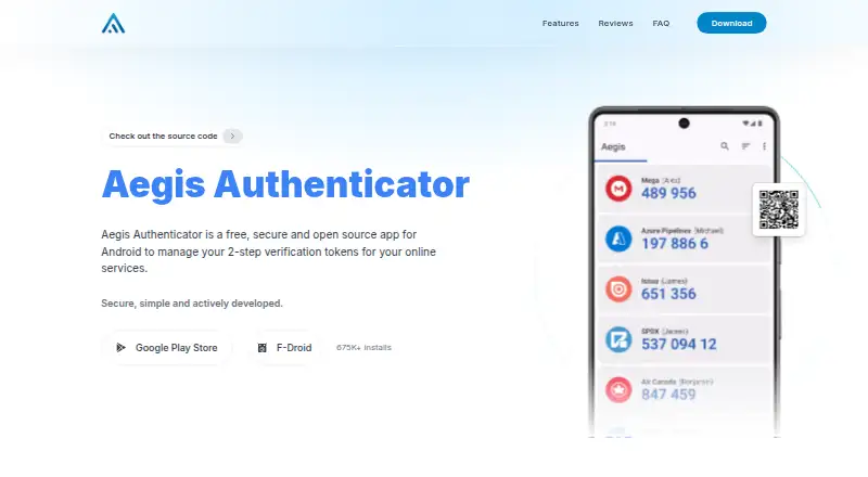 Aegis Authenticator's own site