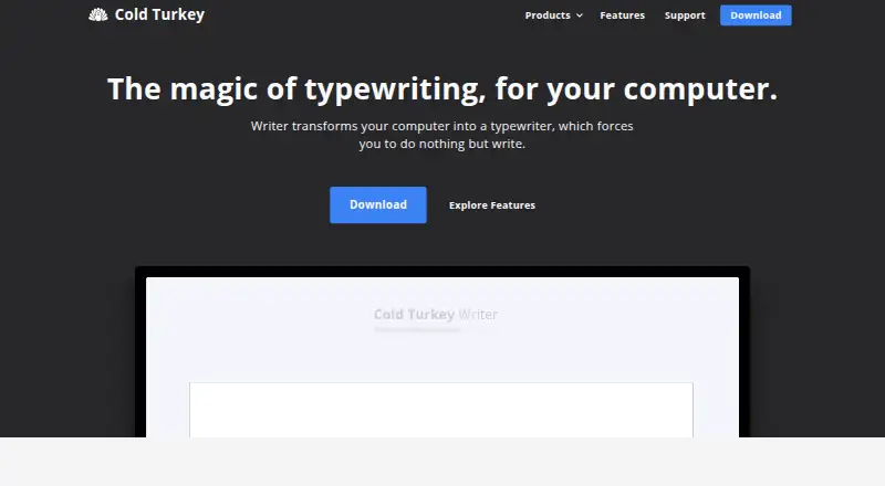 Cold Turkey Writer's own site