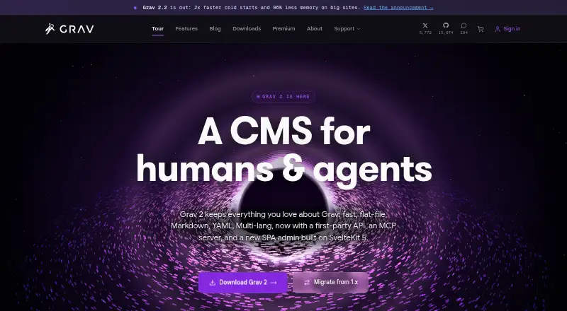 Grav's own site