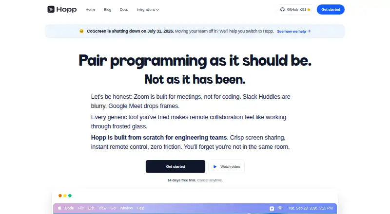 Hopp's own site