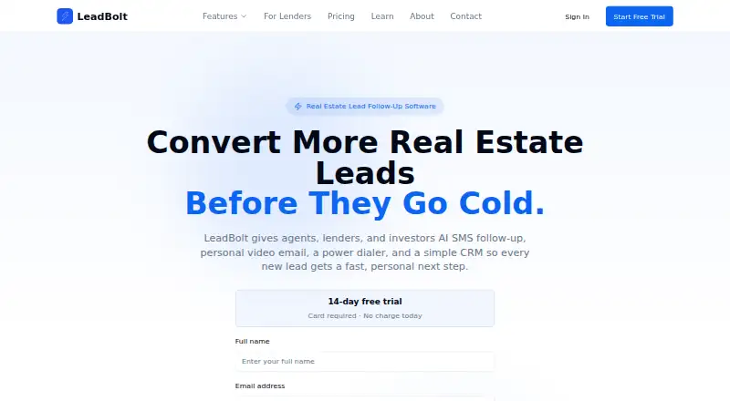 LeadBolt's own site