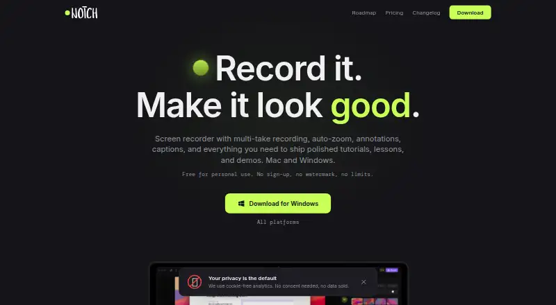 Notch's own site