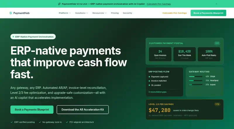 PaymentHub's own site