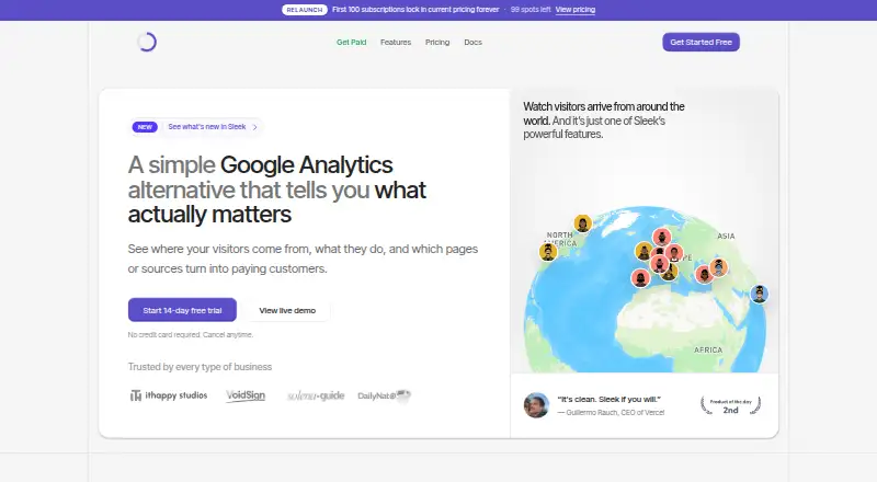 Sleek Analytics's own site