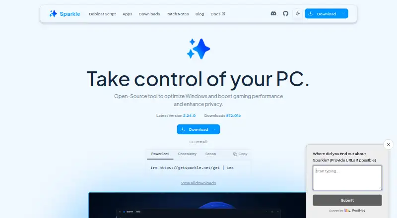 Sparkle's own site