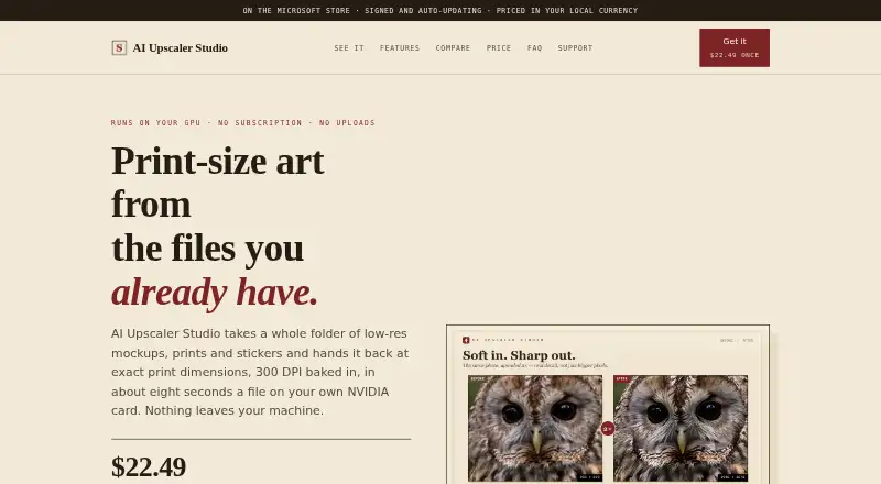 AI Upscaler Studio's own site