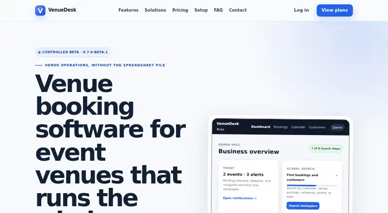 VenueDesk Cloud's own site