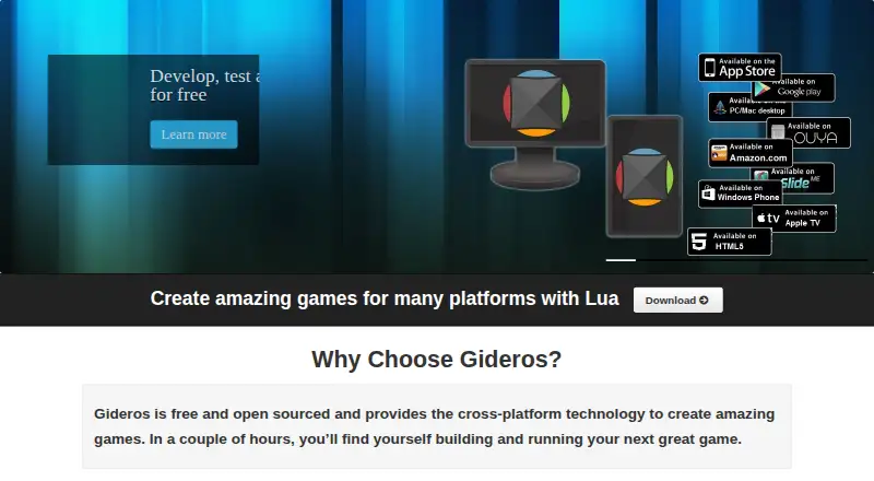 Gideros's own site