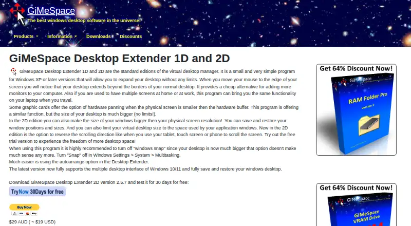 GiMeSpace Desktop Extender's own site
