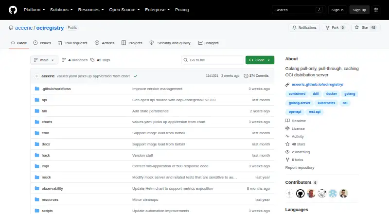 OCIregistry's own site
