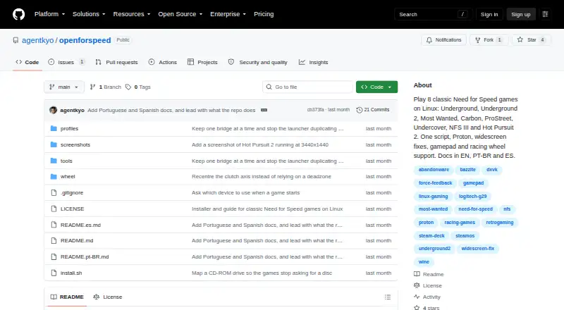 OpenForSpeed's own site