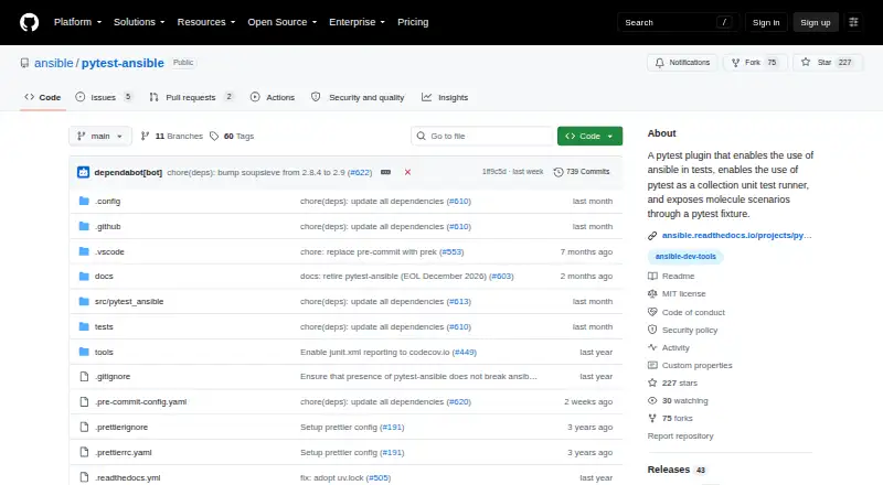 pytest-ansible's own site