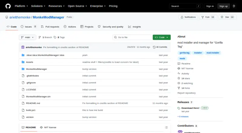 MonkeModManager's own site