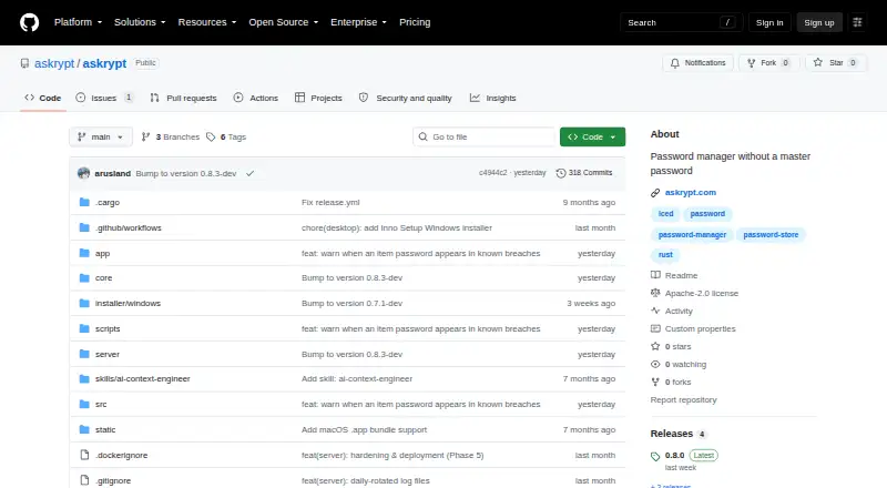 Askrypt's own site