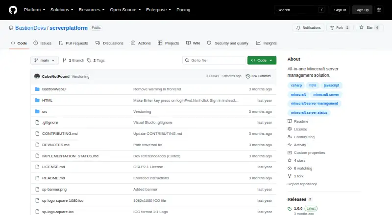 Bastion Server Platform's own site