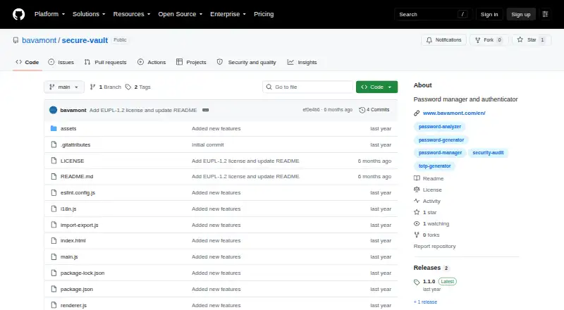 Secure Vault's own site
