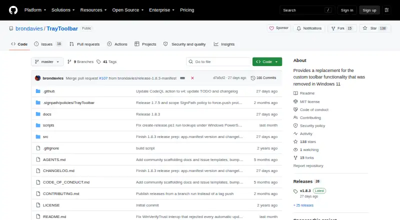 TrayToolbar's own site