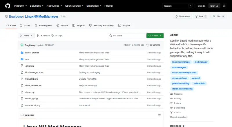 Linux NM Mod Manager's own site